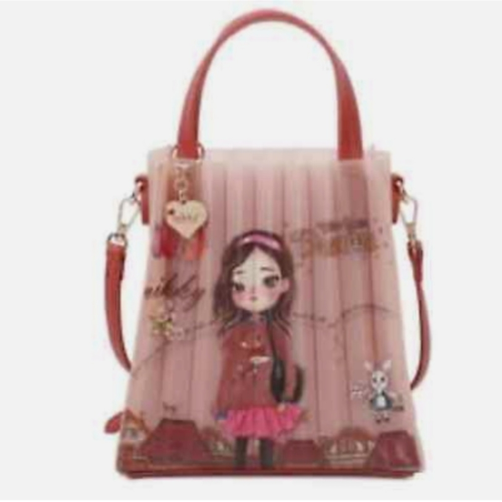 Nicole Lee Cute Pink Girl-Print Top-Handle Shoulder Bag
